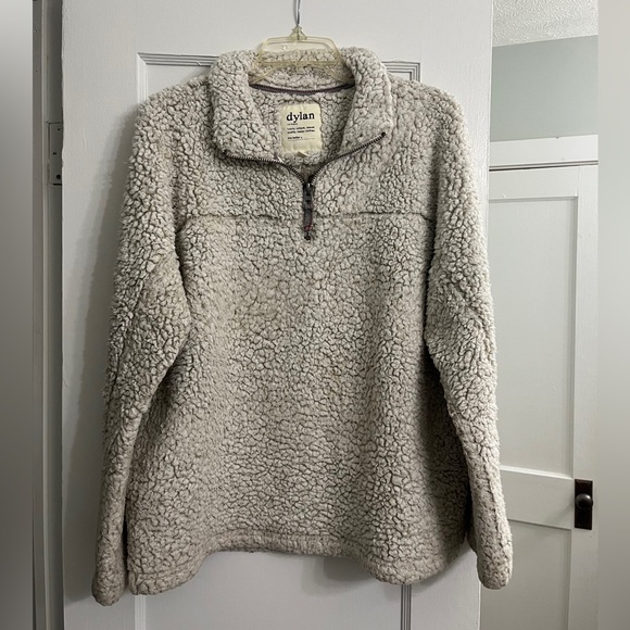 dylan Sweaters - Dylan Women's Cozy Cream Sherpa Quarter Zip Pullover